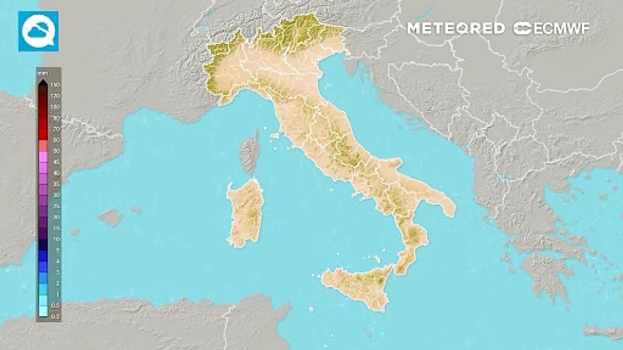La mappa delle precipitazioni attese