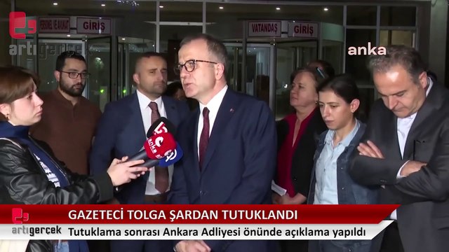 T24 yazarı, gazeteci Tolga Şardan’ın tutuklanmasının ardından Ankara Adliyesi önünde açıklama yapıldı