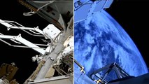All-female Nasa astronaut team departs International Space Station on spacewalk
