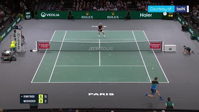 Dimitrov stuns Medvedev to reach Paris Masters last 16