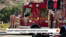 Desert winds prompt wildfire evacuations