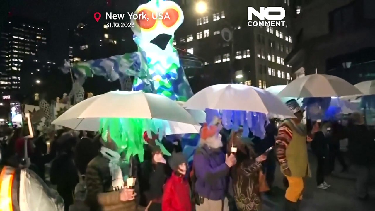 Watch: skeletons, ghouls and ghosts throng New...