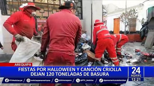 Arequipa: fiestas por Halloween dejaron cerca de 120 toneladas de basura en las calles