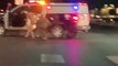 Un hombre desnudo robó una patrulla policial y chocó contra otro vehículo en Las Vegas