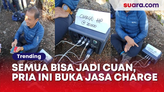 Semua Bisa Jadi Cuan, Pria Ini Buka Jasa Charge Handphone di Gunung untuk Para Pendaki