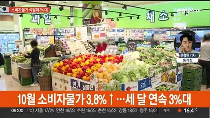 10월 소비자물가 3.8% 올라…석 달째 3%대