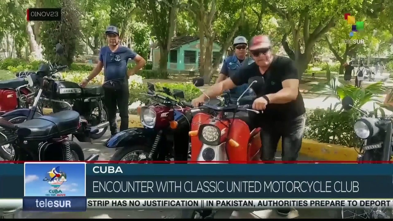 Cuba on the move: Classic motorbike club takes to the streets of Cuba