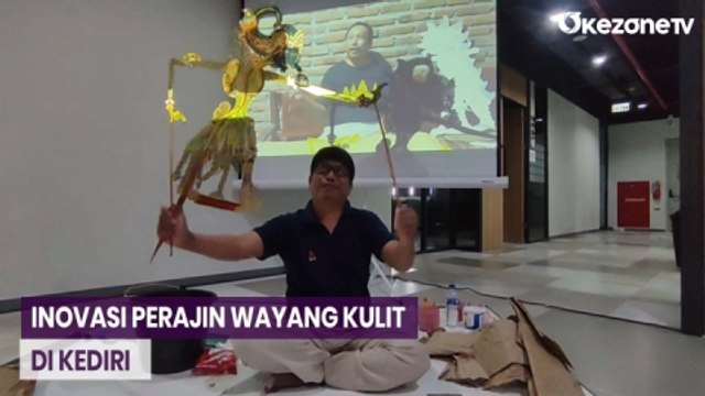 Keren! Perajin di Kediri Pakai Kantong Semen Sebagai Bahan Alternatif Wayang Kulit