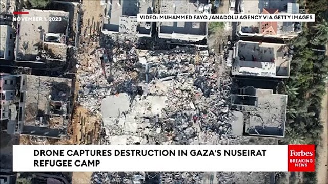 Drone Footage Captures Destruction In Gaza's Nuseirat Refugee Camp From Israeli Airstrikes