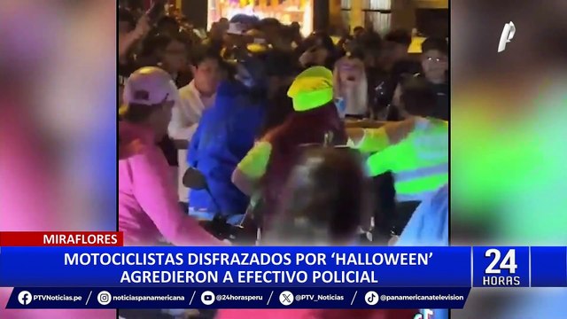 Miraflores: buscan a motociclistas extranjeros que agredieron a policía durante intervención