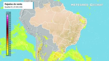 Previsão de rajadas de vento até o sábado (04).