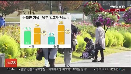 [날씨] 늦가을 이례적 고온…한낮 서울 24도·경주 29도