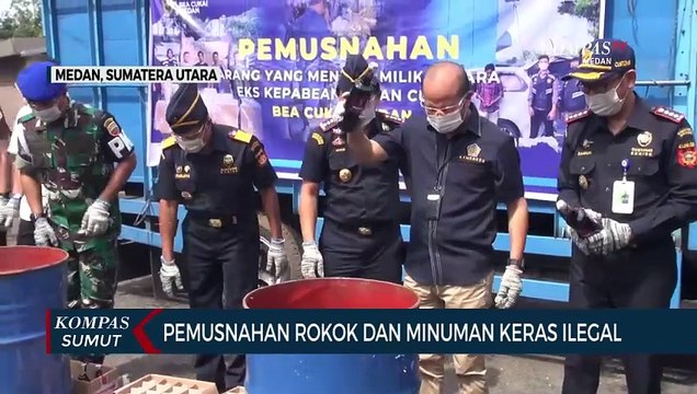 Bea Cukai Medan Musnahkan Ribuan Botol Minuman Keras Ilegal