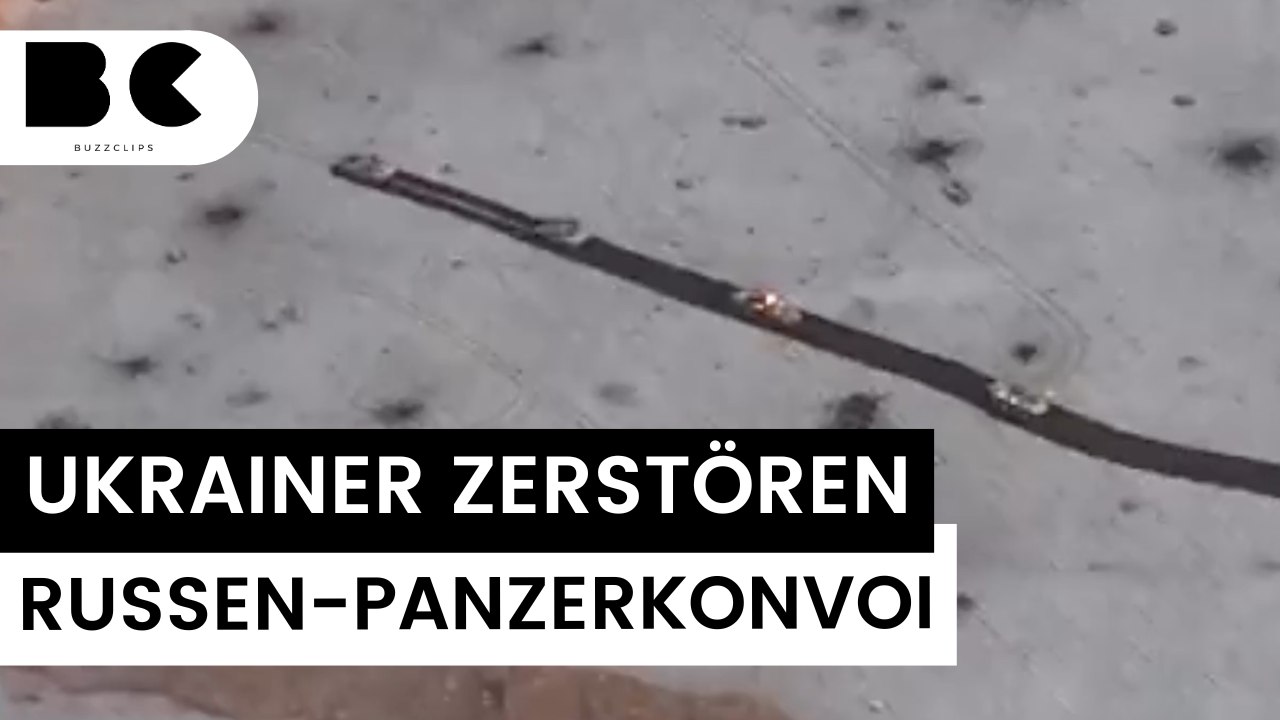 Video: Ukrainer zerstören russischen Panzerkonvoi