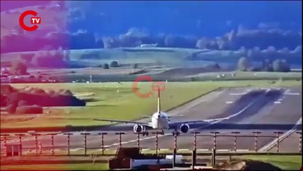 Kalkış sırasında kayan uçak panik yarattı