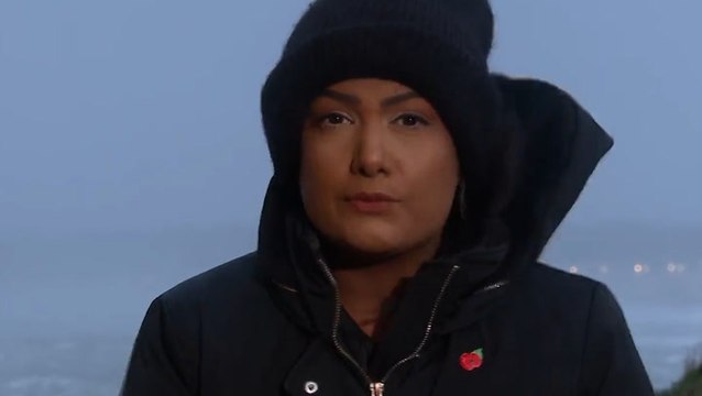 Journalist pushed over by strong winds during live Storm Ciarán report from Jersey