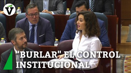 Ayuso acusa a Sánchez de "burlar" el control institucional