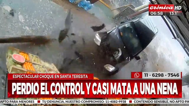 Manejaba borracho, perdió el control del auto y casi mata a una nena