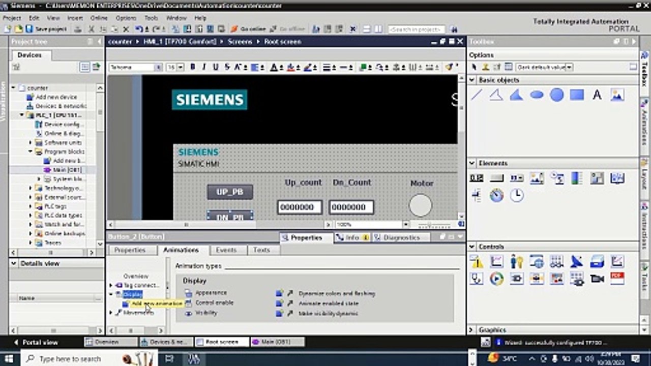 Counter operation. CTU, CTD, with HMI Simulation Part 2