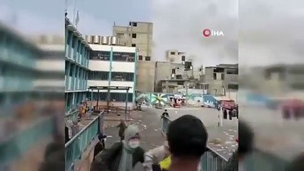 Siyonistler bu defa Gazze'deki Birleşmiş Milletler okulunun çevresini vurdu!