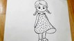 How to draw a cute girl easy step by step  __ Girl drawing easy