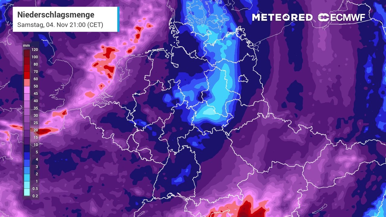 Nach einer kurzen Regenpause, geht es besonders am ersten Novemberwochenende in Deutschland wieder sehr nass weiter!
