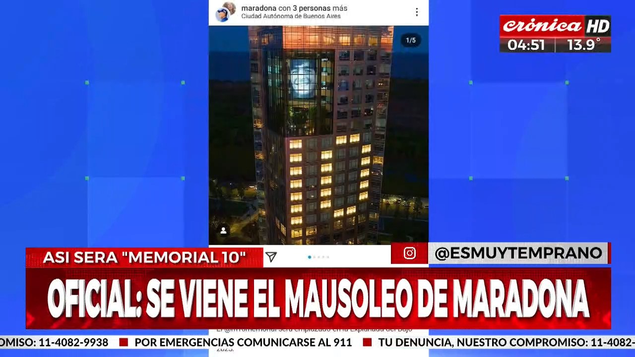 Diego Maradona tendrá su mausoleo en pleno cent...