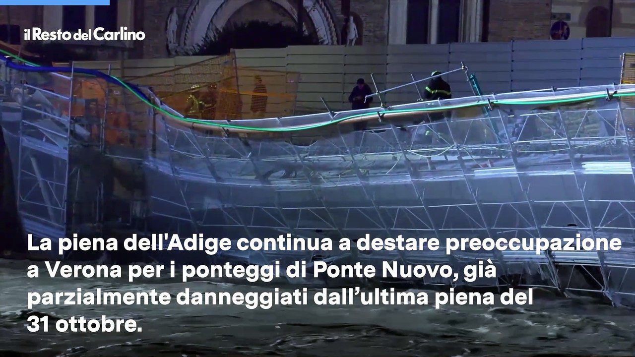 Verona, la piena dell?Adige: il video