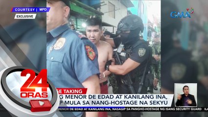 Tatlong menor de edad at kanilang ina, nasagip mula sa nang-hostage na sekyu | 24 Oras