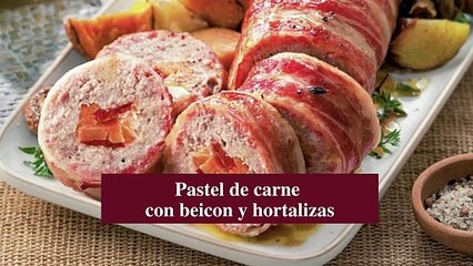 Delicioso Pastel de Carne con Beicon y Hortalizas para Celebrar 🎉