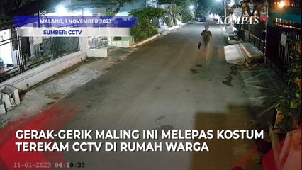 Maling Berkostum Ninja di Malang Tak Sadar Buka Topeng Wajahnya Terekam CCTV