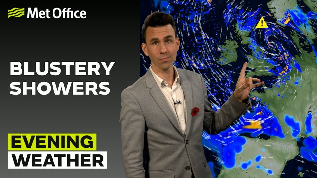 Met Office Evening Weather Forecast 02/11/23 - Brighter spells to the south