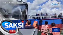 Nakaangklang cargo vessel sa Castilla, Sorsogon, nasunog dahil sa pagsabog umano ng LPG; 19 na sakay ligtas | Saksi