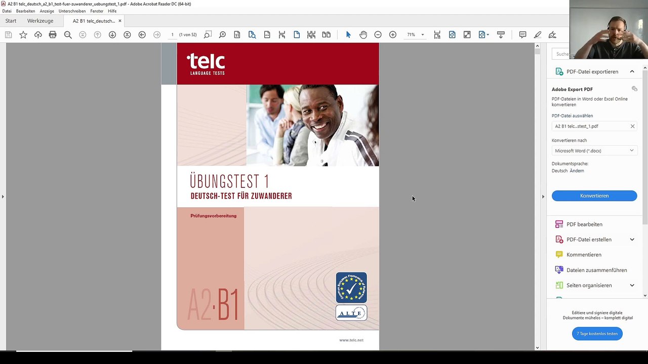 Deutsch Test F R Zuwanderer Dtz Pr Fungsteil Schreiben Bearbeitung Der Aufgabe A Video