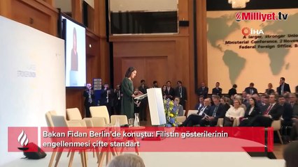 Bakan Fidan Berlin'de konuştu: Filistin gösterilerinin engellenmesi çifte standart