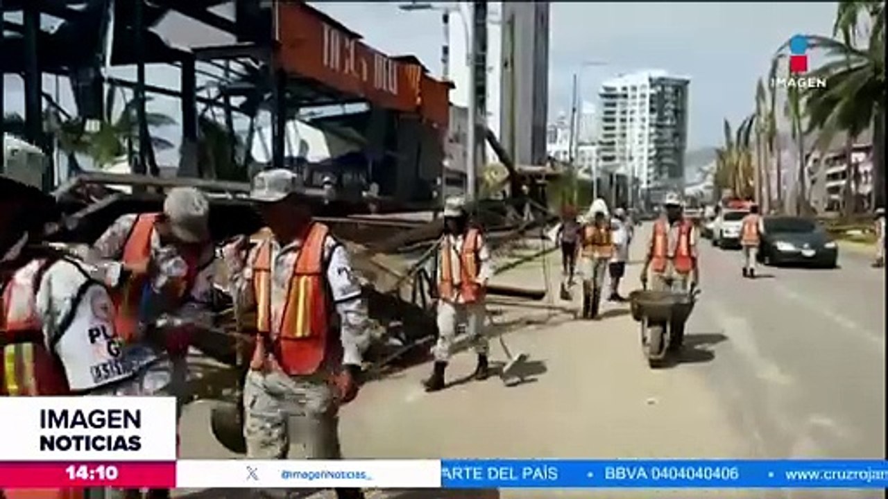 Fuerzas armadas avanzan en el 93% de la limpieza de vialidades en Acapulco