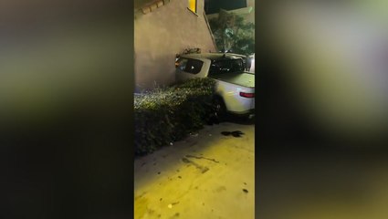 Truck seen crashed through pizzeria in Los Angeles in collision involving Alan Ruck