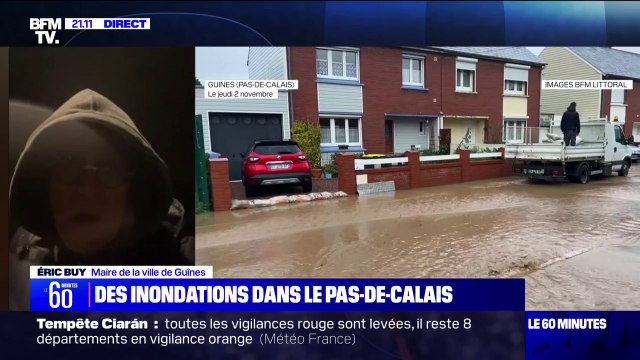Tempête Ciarán: le maire de la ville de Guines (Pas-de-Calais) déplore une quinzaine de maisons touchées par des inondations