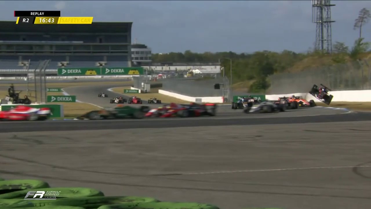 Formula Regional European Championship 2023 Hockenheim Race 2 Restart Sagrera Klymenko Big Crash