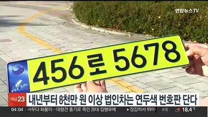 내년부터 8천만원 이상 법인차, 연두색 번호판 단다