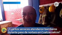 ¿Cuántos servicios atendieron bomberos durante paso de nortazo en Coatzacoalcos?