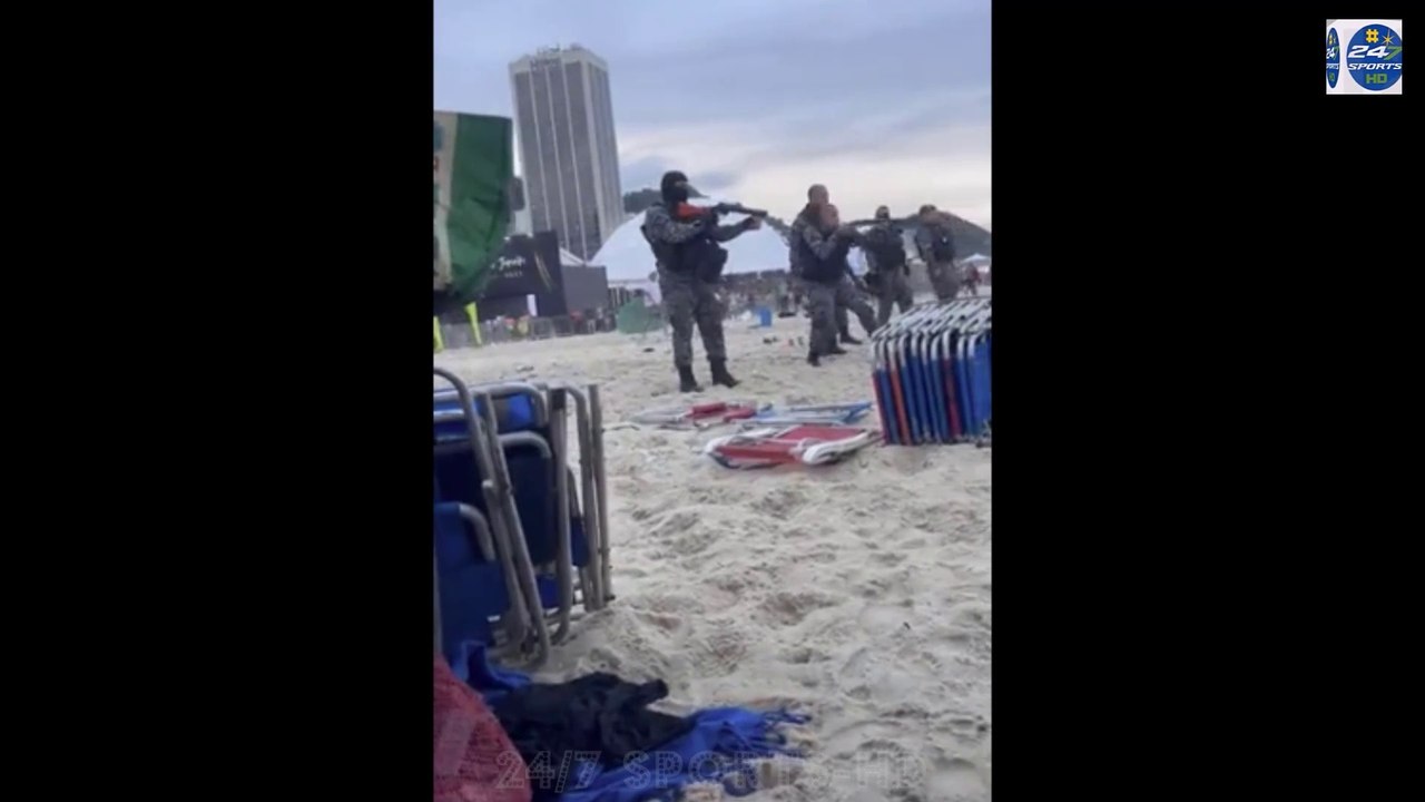 Brawl Breaks Out On Copacabana Beach Between Rival Boca Juniors And Fluminense Fans Ahead Of Copa Libertadores Final, With Argentine Fan ‘Arrested For Throwing Bottles At Police’