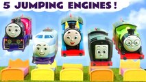 5 Little Toy Trains Jumping On The Bed Rhyme with Thomas Trains #nurseryrhymes
