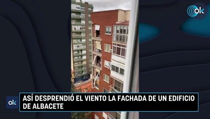 Así desprendió el viento la fachada de un edificio de Albacete