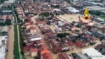 Maltempo in Toscana, Prato allagata ripresa dall'elicottero