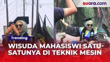 Wisuda Mahasiswi Satu-satunya di Teknik Mesin Digelar Heboh, Diarak Bak Ratu!