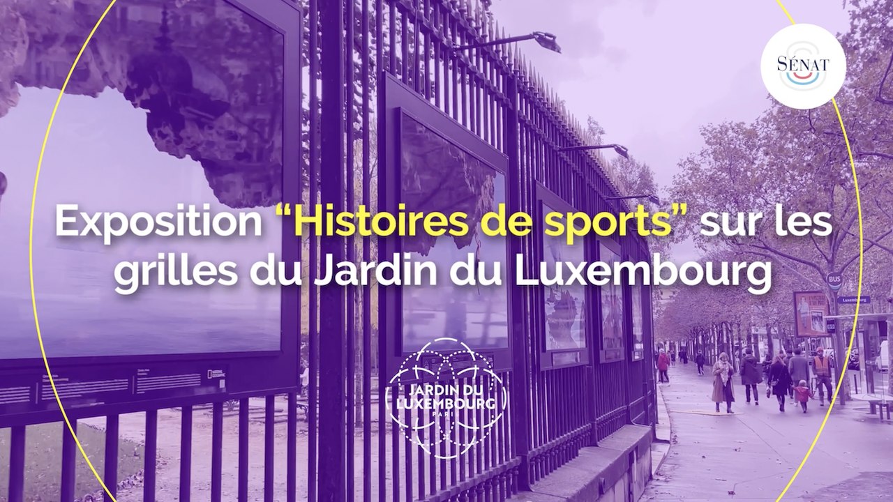 Exposition "Histoires de sports" sur les grilles du Jardin du Luxembourg