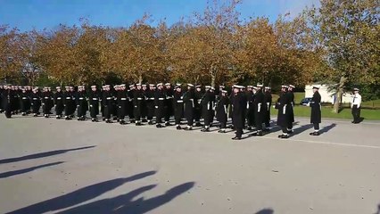 Royal Navy preperations for Remembrance Service - HMS Excellent