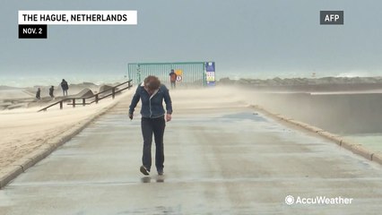 Blowing sand from Storm Ciarán in the Netherlands