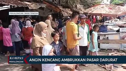 Pasar Darurat Wiradesa Ambruk, Tiga Pedagang Luka-luka